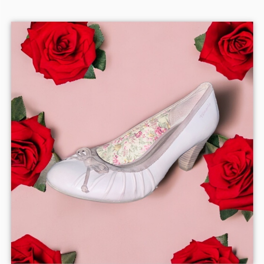 Tamaris Pump -Genuine Leather -Contrast trim-bow detail-floral lining -S… - Picture 15 of 16